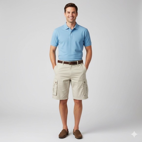 Lee Other - Lee Cargo Shorts Mens 40 Khaki/Tan Casual Outdoor Pockets Work Hiking Vacation